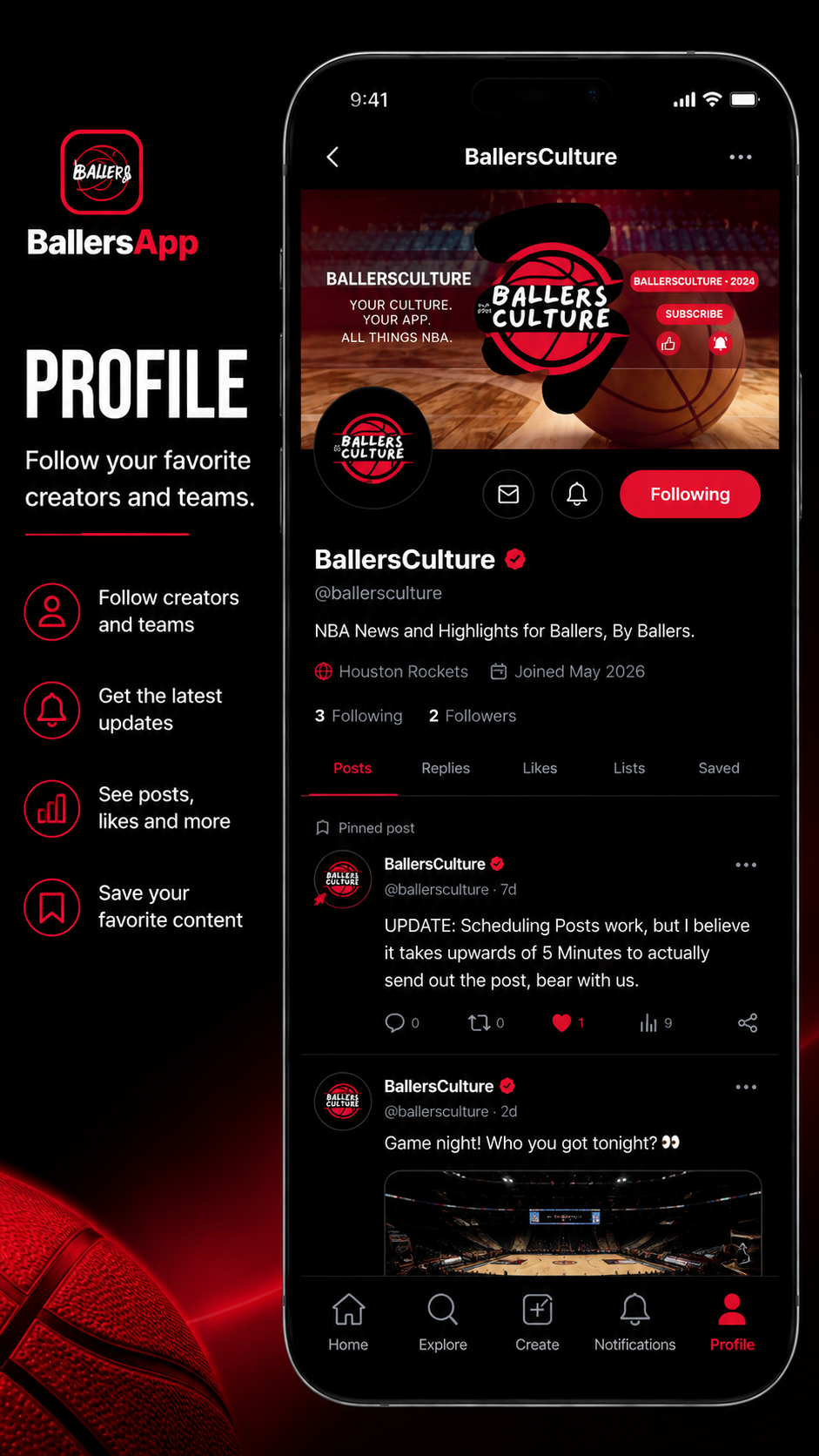 BallersApp Profile